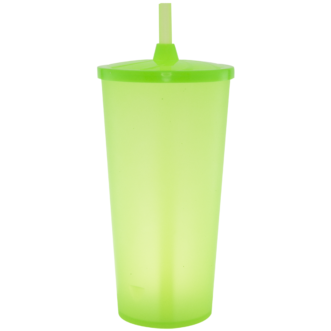 Eco Com Tampa e canudo 550ml (Caixa Com 100 Unidades)